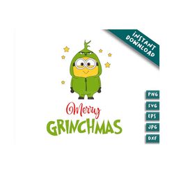 grinch minion Christmas SVG, eps, png,jpg,svg,dxf, funny character for shirt, mug craft layered by color, Cricut cut fil