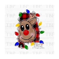 Christmas Design PNG State Alabama Christmas with Rudolph in Buffalo Plaid PNG 300dpi, Christmas Sublimation Design, Chr