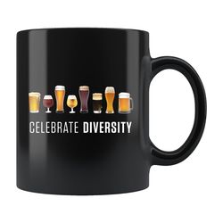 Celebrate Diversity Beer Mug, Beer Lover Gift