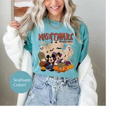 Comfort Colors Mickey Minnie Halloween Shirt, Vintage Disney Halloween Comfort Colors Shirt, Nightmare On The Main Strea