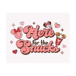 Here For The Snacks Svg, Love Mouse Svg, Funny Valentine's Day, Valentine Snacks Svg, Valentine's Day, Retro Valentines