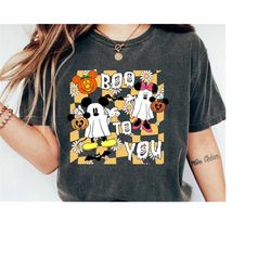 Retro Halloween Mickey And Minnie Comfort Colors Shirts, Disney Mickey And Friends Shirt, Boo Ghost Halloween Shirt, Dis