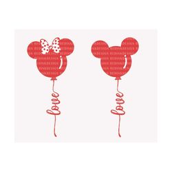 Mouse Balloon Bundle Svg, Mouse Love Svg, Funny Valentine's Day, Valentine's Day, Mouse Valentine Svg, Valentines Couple