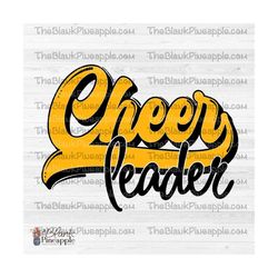 Cheer Design PNG, Cheerleader Swash in Yellow Gold, Cheerleading Sublimation Design, Cheerleader PNG 300dpi