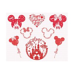 mouse valentine bundle svg, mouse love svg, mouse castle love svg, valentine's day, mouse balloon svg, valentines couple