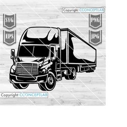 Big Truck svg | Trucker Dad Clipart | Delivery Van Driver Cutfile | Perishable Food Container Transporter dxf | Refriger