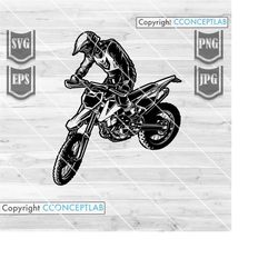 Motorcross svg | Motorbiker Clipart | Motorbike Cutfile | Extreme Sports Stencil | Racing Dad Shirt png | Motorcycle Rid