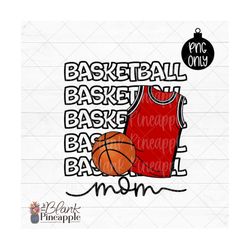 basketball design png, basketball mom with chalky jersey in red and black png, basketball mom sublimation design