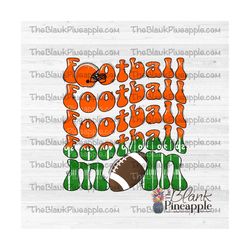 football design png, retro football mom design, orange football mom png, football sublimation design, football mom png