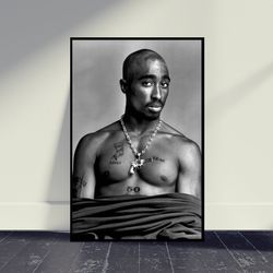 Tupac Shakur 2Pac Rapper Art Poster Music Poster Wall Art, Living Room Decor, Home Decor, Art Poster For Gift