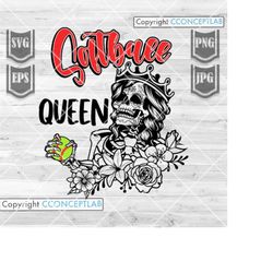 Softball Queen Skull svg | Softball Mom T-Shirt Design png | Skull Sports dxf | Floral Skeletal Diva Cut File | Floral S
