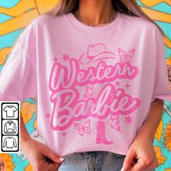 western barbie pink shirt, doll movie pink doll movie tee, cowgirl pink doll shirt, girls doll doll shirt l98rp, barbie