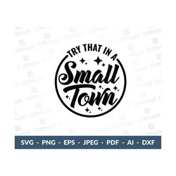 Try That In A Small Town svg, Small town svg, town svg, Country svg, Western svg, Digital Download, Custom Design, Small