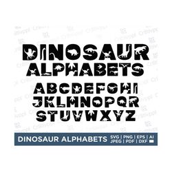 DINOSAUR FONT SVG, Dinosaur Alphabet Svg, Dinosaur Svg Cut Files For Cricut, Dinosaur Kids Alphabet, Dinosaur Font svg,
