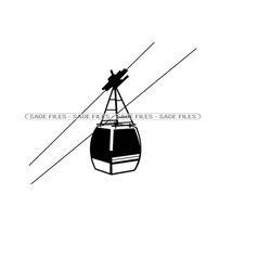 Cable Car 2 Svg, Cable Car Svg, Aerial Tramway SVG, Cable Car Clipart, Cable Car Files for Cricut, Cut Files For Silhoue