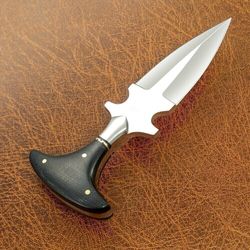 10" custom handmade d2 tool steel neck hunting dagger knife with sheath