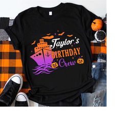 Personalized Halloween Birthday Crew Shirt, Halloween Cruise Squad Family Shirts, Halloween Trip Halloween Cruise Shirts