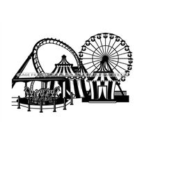 Amusement Park 3 SVG, Roller Coaster SVG, State Fair Svg, Amusement Park Clipart, Files for Cricut, Cut Files For Silhou