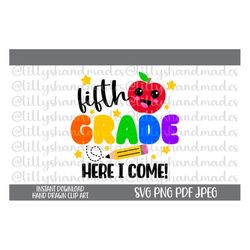 Hello 5th Grade Svg, Hello Fifth Grade Svg, 5th Grade Png, Fifth Grade Png, 5th Grade Shirt Svg, Back to School Svg, 1st