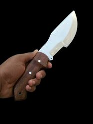 Custom Handmade D2 Steel Hunting Tracker Knife With Rose wood handle with leathe