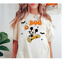 Mickey Ghost Halloween Comfort Color Shirt, Mickey Spooky Season Shirt, Cute Hey Boo Mickey Halloween Shirt, Mickey Minn