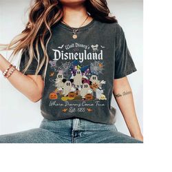 Vintage Mickey And Friend Ghost Comfort Colors Shirt, Mickey Ghost Shirt, Disneyland Halloween Shirt, Dreams Come True S