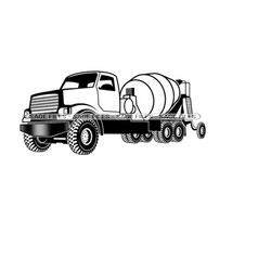Cement Truck 2 SVG, Truck SVG, Trucking Svg, Construction Svg, Truck Clipart, Files for Cricut, Cut Files For Silhouette