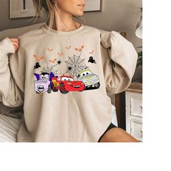 Vintage Lightning McQueen Halloween Sweatshirt, Retro Disney Cars Halloween Shirt, Disneyland Halloween Shirt, McQueen H