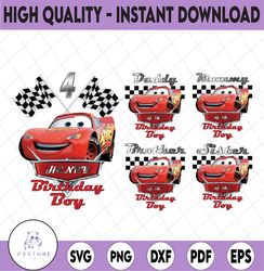Personalized Cars Birthday Boy Png, Cars Family Matching Birthday Png, Birthday Boy Cars Png, Custom Birthday Png