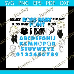 Boss Baby Alphabet Svg, Font Svg, Boss Baby Svg, Baby Svg, Tie Svg, Boss Svg, Alphabet Svg, Number Svg, Childrens Gift S