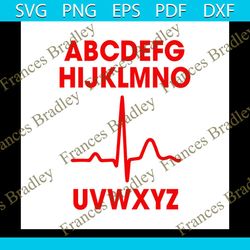 Alphabet Heartbeat Nurse Svg, Font Svg, Heartbeat Svg, Heartbeats Nursing Svg, Nurse Appreciate Svg, Alphabet Svg, Numbe