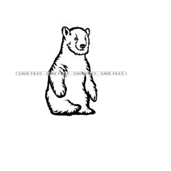 Polar Bear Cub 2 SVG, Baby Bear Svg, Baby Polar Bear Svg, Polar Bear Clipart, Files for Cricut, Cut Files For Silhouette