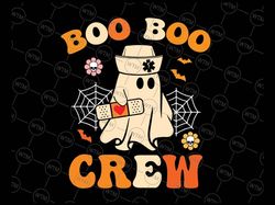 Groovy Boo Boo Crew Nurse Svg, Funny Ghost Women Halloween Nurse Svg, Happy Halloween Png, Digital Download