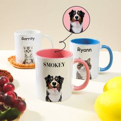 Personalized Pet Coffee Mug, Name Custom Dog Mug, Custom Photo Mug, Personalized Pet Mugs Dog Mom Mug Personalized Cat D