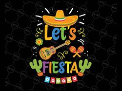 funny let's fiesta cinco de mayo mexican guitar cactus svg, mexican party sombrero maracas svg png, digital download