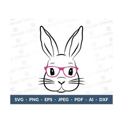 Easter Bunny With Glasses svg, Bunny With Glasses, Easy Cut, easter Bunny With Glasses Svg, Kid's Easter, Cute Easter Sv