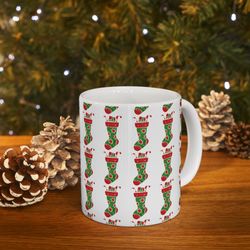 Festive Winter Wonderland Ceramic Coffee Mug perfect for Holiday and Christmas gift