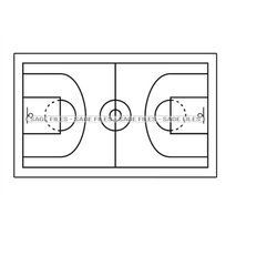 Basketball Court Outline SVG, Basketball Svg, Basketball Court Clipart, Basketball Files for Cricut, Cut Files For Silho