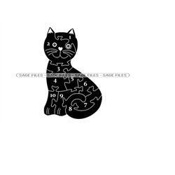 Cat Puzzle SVG, Puzzle SVG, Cat SVG, Cat Clipart, Cat Files for Cricut, Cat Cut Files For Silhouette, Png, Dxf