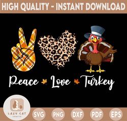 Peace Love Turkey Sublimation PNG File, Thanksgiving Clipart, Turkey PNG Download, Happy Fall, Happy Thanksgiving png