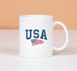 patriotic usa american flag mug, fourth of july anniversary mug