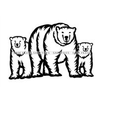 Mama Polar Bear & Cubs SVG, Mama Bear SVG, Bear SVG, Baby Bear Svg, Mama Bear Clipart, Files for Cricut, Cut Files For S