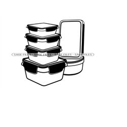 Plastic Food Storage Containers SVG, Lunch Box Svg, Take Out Svg, Clipart, Files for Cricut, Cut Files For Silhouette, P