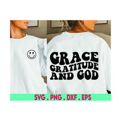 Grace gratitude and God SVG Cut File, digital file, saying svg, grace svg, bible svg, faith, handlettered svg, cricut, s