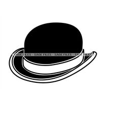 Bowler Hat SVG, Hat Svg, Bowler Hat Clipart, Bowler Hat Files for Cricut, Bowler Hat Cut Files For Silhouette, Png, Dxf