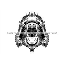 Mandrill Monkey Head 2 SVG, Monkey Svg, Ape Svg, Safari Svg, Monkey Clipart, Monkey Files for Cricut, Cut Files For Silh