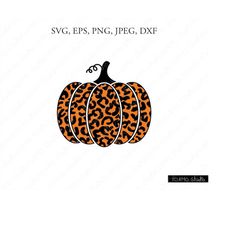 Halloween Leopard Print Pumpkin SVG, Thanksgiving Pumpkin Svg, Pumpkin Svg, Thanksgiving Svg, Halloween Svg, Cricut, Sil