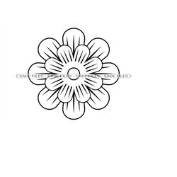 Symmetrical Flower Outline 4 SVG, Flower Svg, Decorative Svg, Flower Clipart, Flower Files for Cricut, Cut Files For Sil