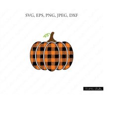 Halloween Plaid Pumpkin SVG, Thanksgiving Pumpkin Svg, Pumpkin Svg, Thanksgiving Svg, Halloween Svg, Cricut, Silhouette