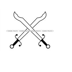Sabre Logo 3 SVG, Sabre SVG, Arms SVG, Medieval Weapon Svg, Sabre Clipart, Sabre Files for Cricut, Cut Files For Silhoue